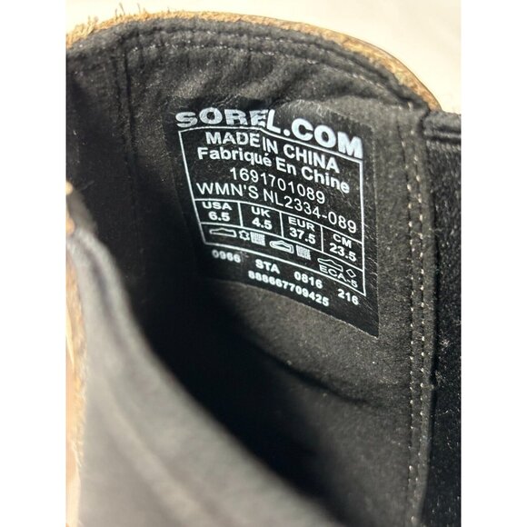 SOREL Lea Wedge Brown Waterproof Leather Boots Size 6.5 - Picture 12 of 12